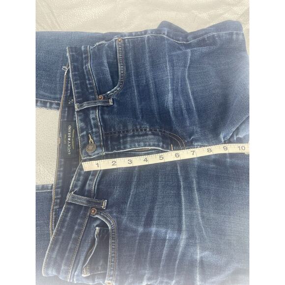 Lucky Brand Dark Wash Blue Distressed Denim Skinny Jeans Women's Size 6/28 - Picture 9 of 10